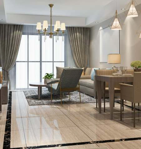 Enlarge the illustrative living and dining interior
