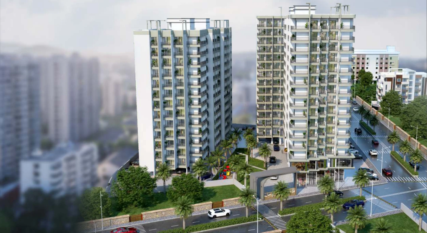 Architectural impression of two Rosewood Residency towers